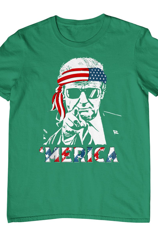 'Merica Trump Happy 4th Of July Trump American Flag T-Shirt