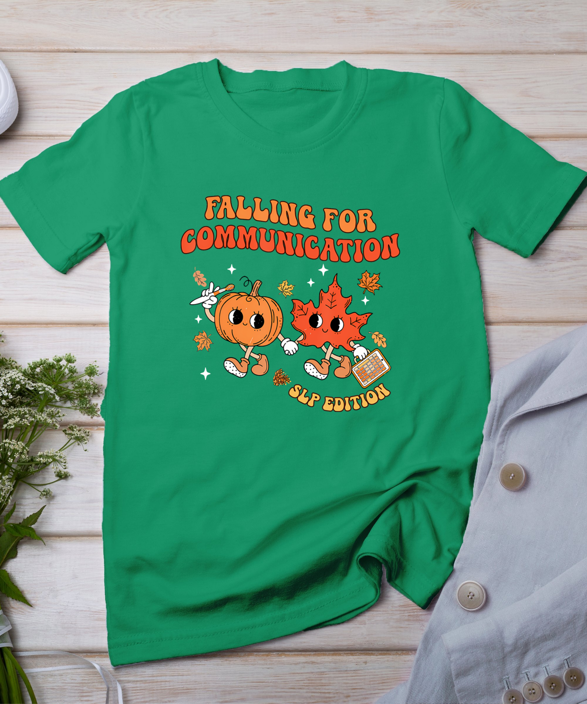 Falling For Communication Slp Edition Fall Thanksgiving T-Shirt