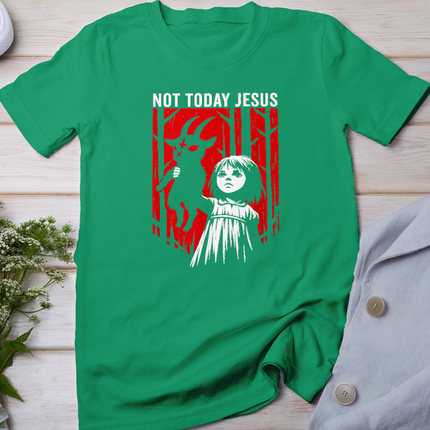 Not Today Jesus Dark Horror Halloween Quote T-Shirt