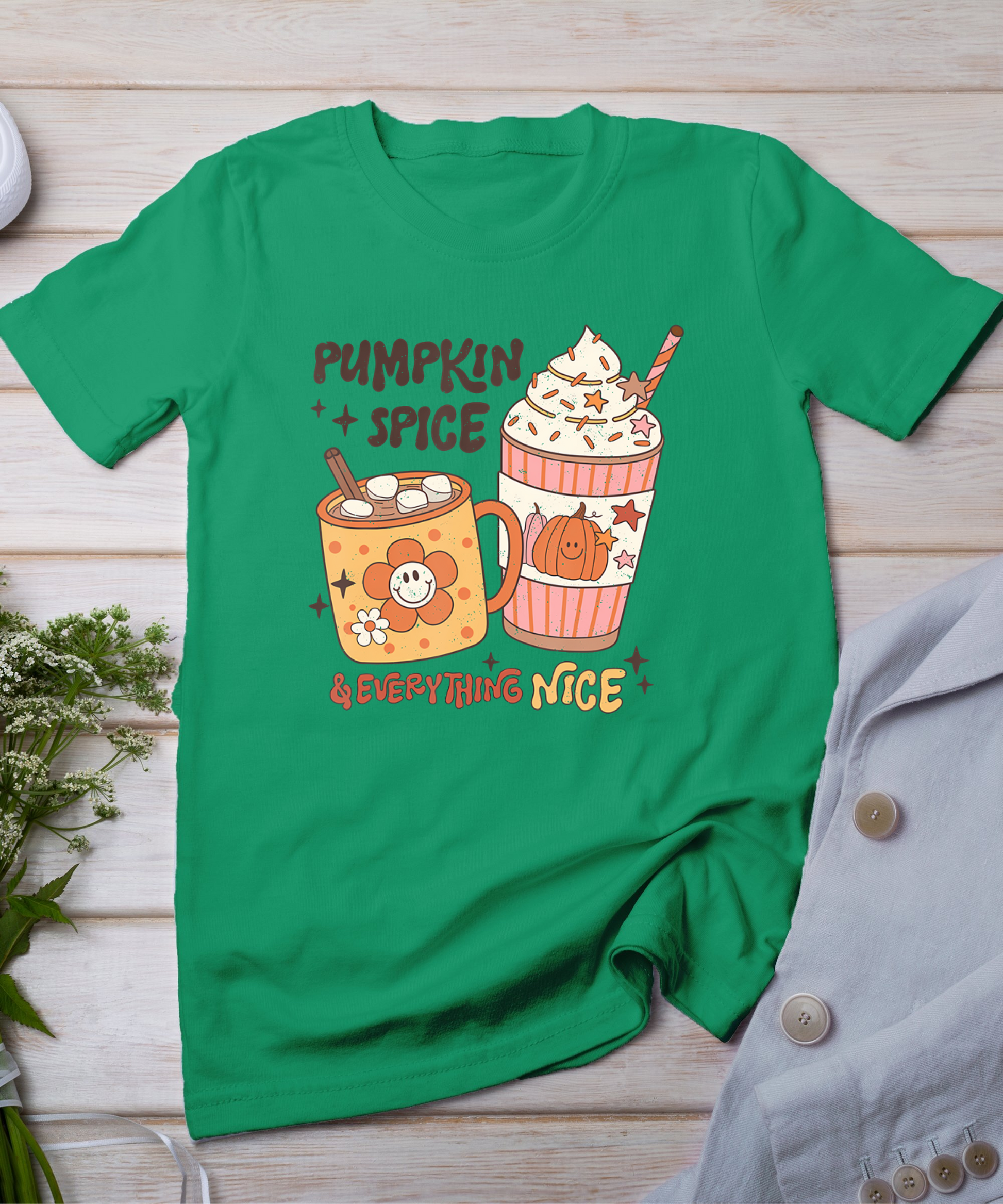 Fall Coffee Pumpkin Spice Latte Iced Warm Cozy Autumn Orange T-Shirt