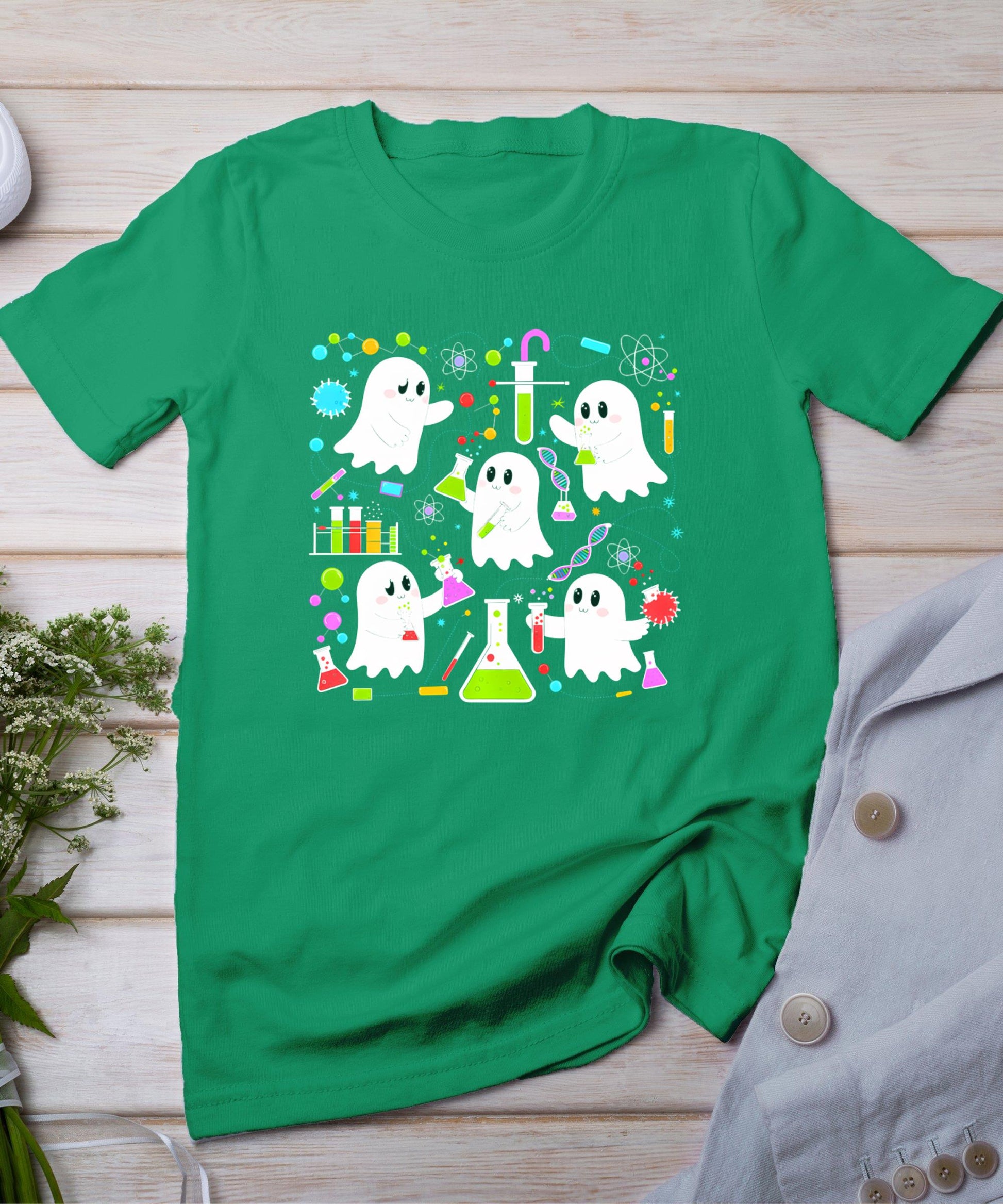 Ghost Science Teacher Chemistry Laboratory Halloween Costume T-Shirt