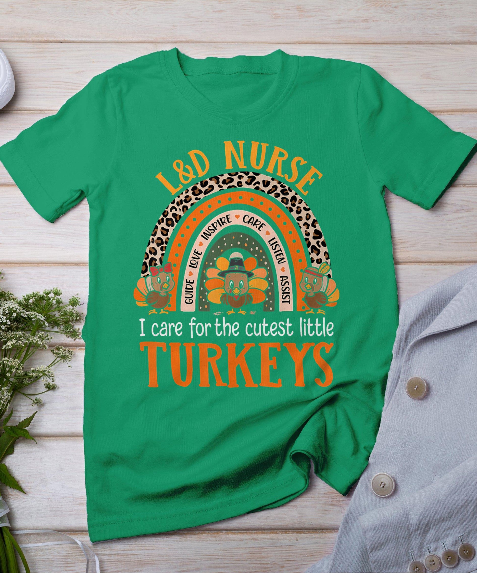 Labor Delivery Nurse Turkeys Thanksgiving Pediatric Nurse T-Shirt