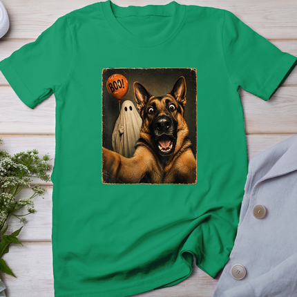 German Shepherd Halloween Ghost Selfie Boo Dog Meme Graphic T-Shirt