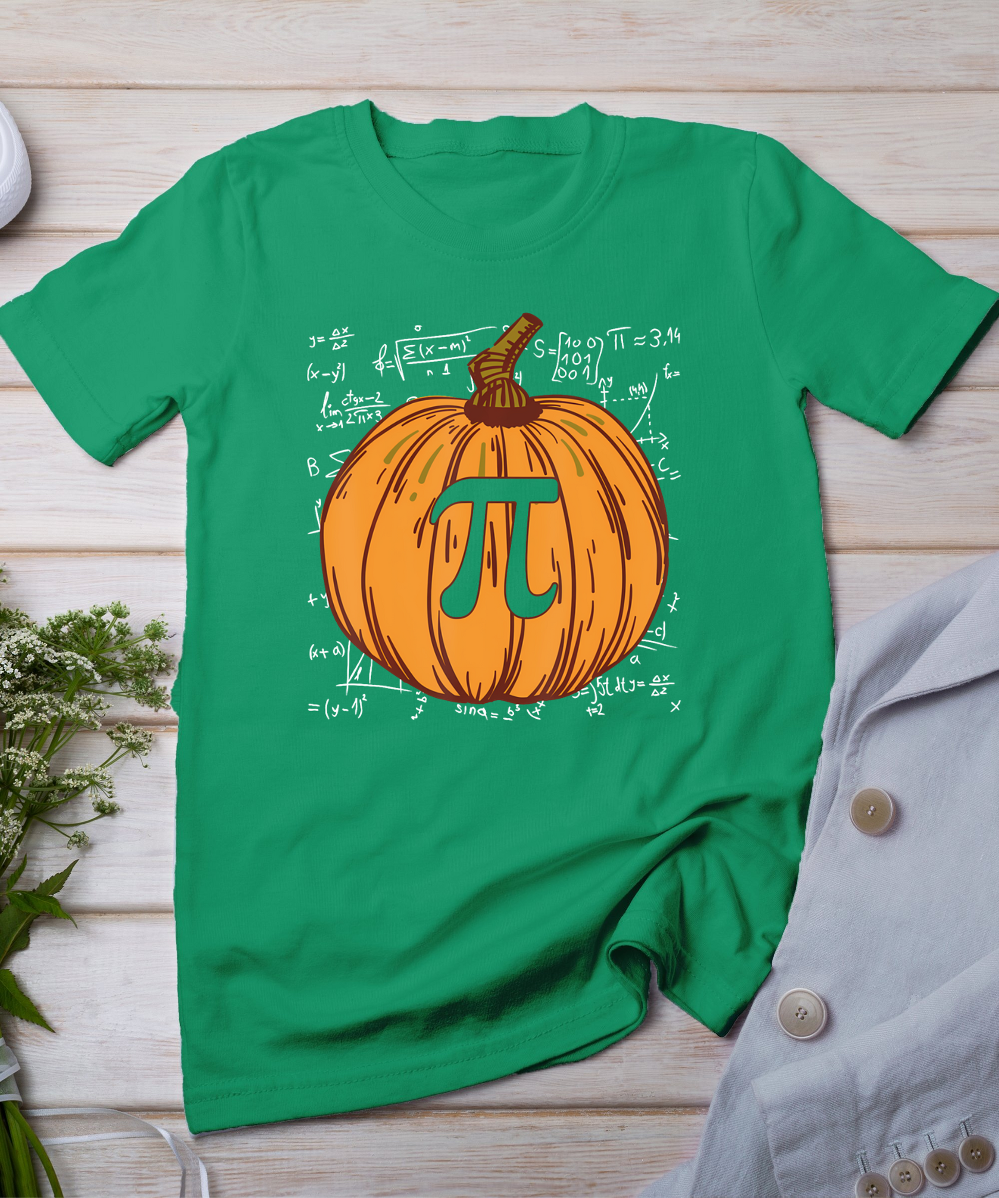 Funny Pumpkin Pie Halloween Fall Thanksgiving Pumpkin Pi T-Shirt