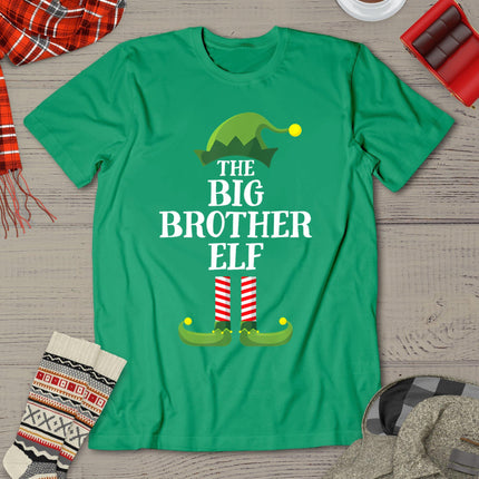 Big Brother Elf Matching Family Group Christmas Party Pyjamas T-Shirt