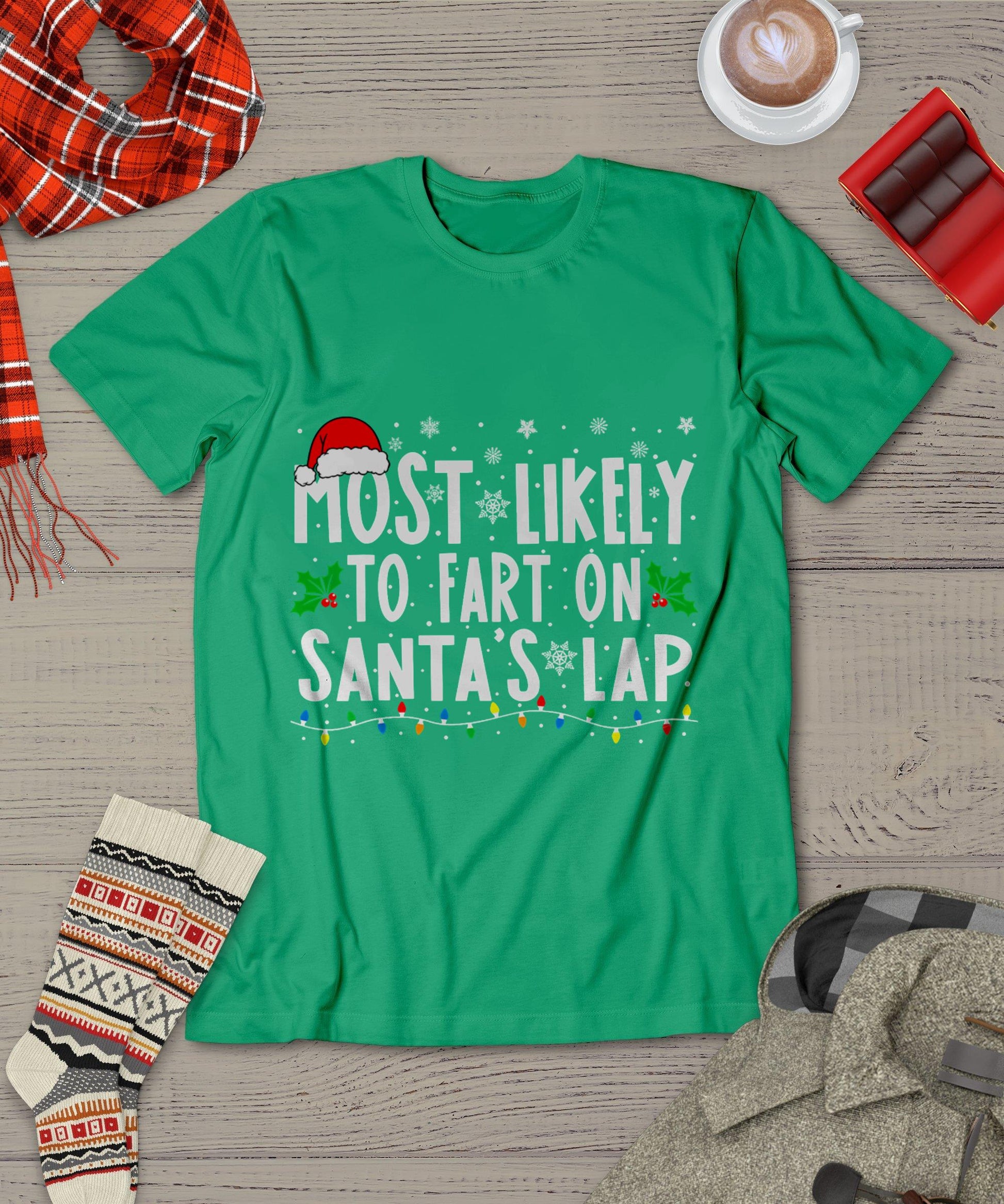 Most Likely To Fart On Santa's Lap Family Matching Christmas T-Shirt