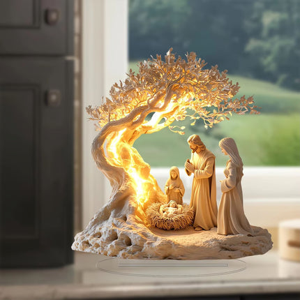 Jesus and the Tree of Life Newborn Home Decor, Desktop Decoration Acrylic Ornament, Children's Gift Holiday Gift