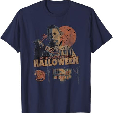 Halloween Vintage Fall Inspired Collage Retro Horror Movie T-Shirt