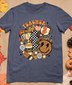 Fall Teacher Retro Teacher Life Autumn Thanksgiving Womens T-Shirt