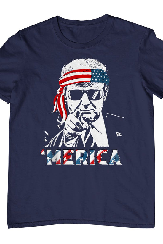 'Merica Trump Happy 4th Of July Trump American Flag T-Shirt