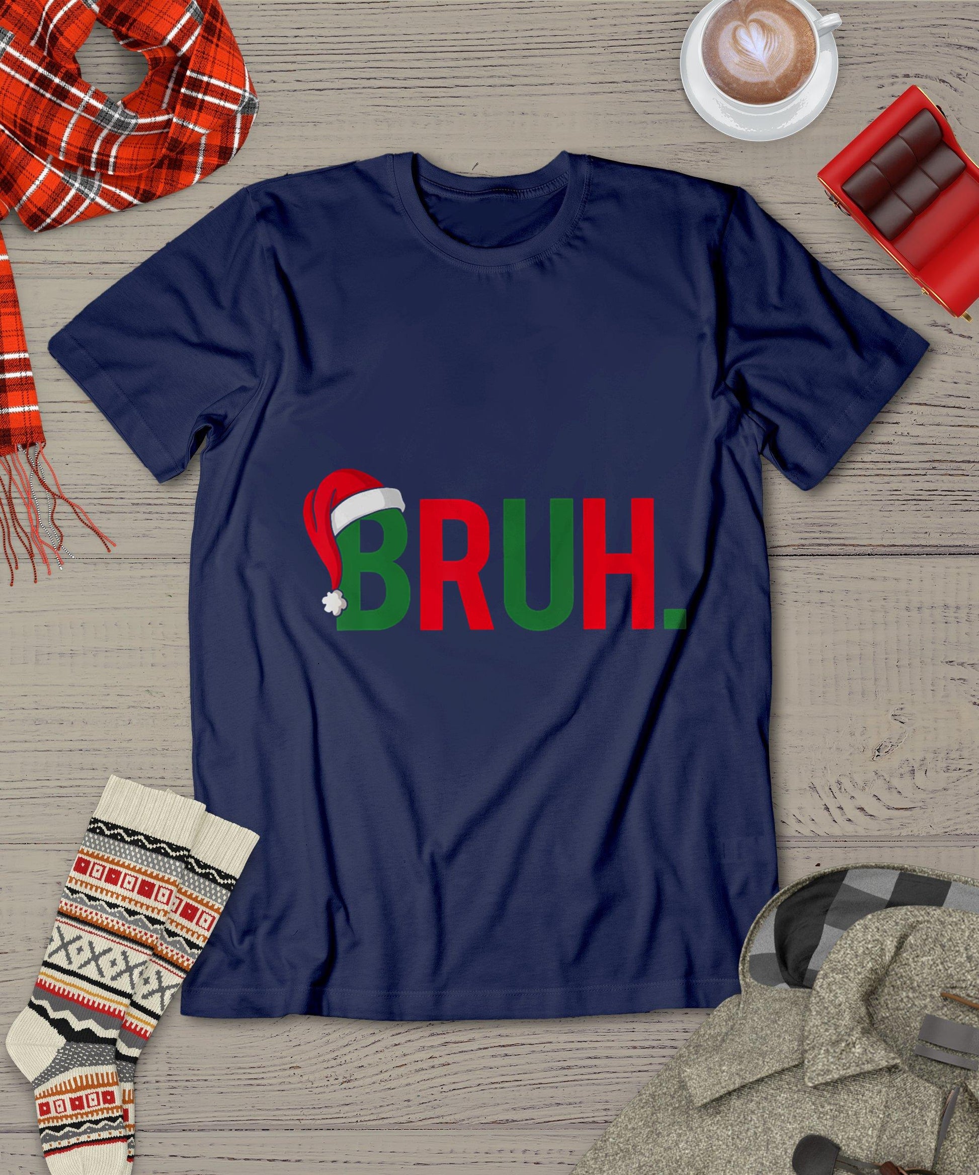 Bruh Meme Funny Saying Bro Greeting Teens Boys Men Christmas T-Shirt