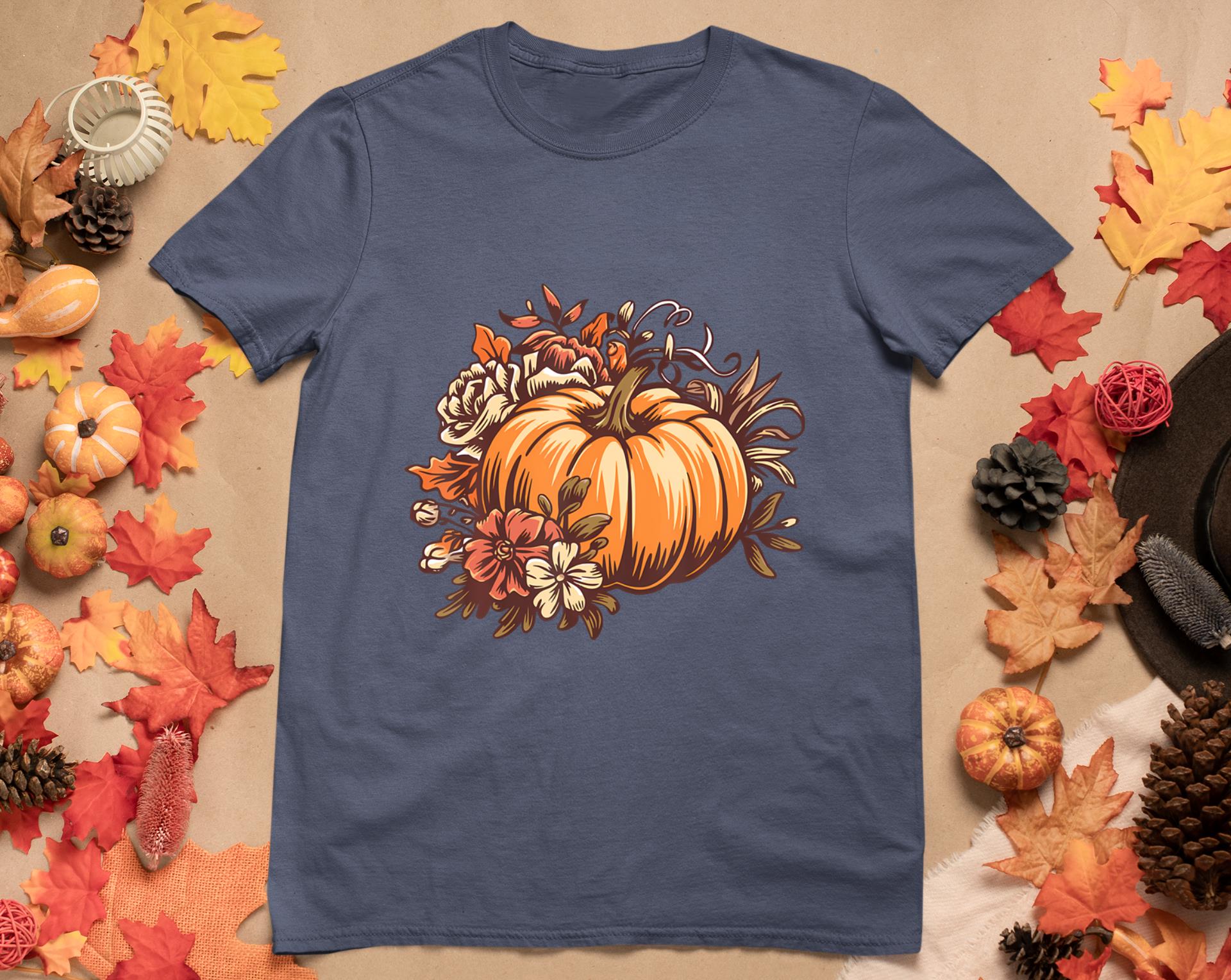 Fall Shirt Women Vintage Pumpkin Autumn Graphic Thanksgiving T-Shirt