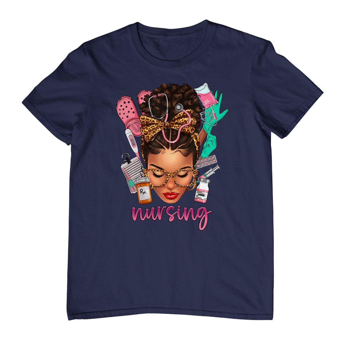Black Melanin Nurse Black History Month Afro Hair T-Shirt