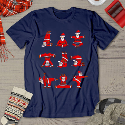 Santa's Yoga Positions Funny Christmas T-Shirt
