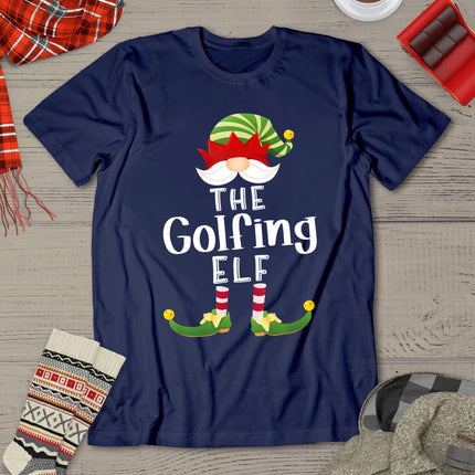 Golfing Elf Group Christmas Funny Pajama Party T-Shirt