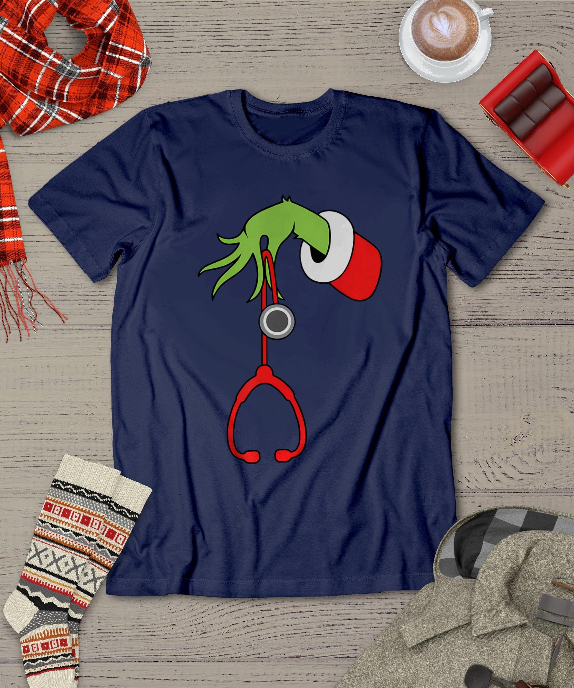 Nurse Christmas Stethoscope Nurses Xmas Pajamas Pjs Women T-Shirt