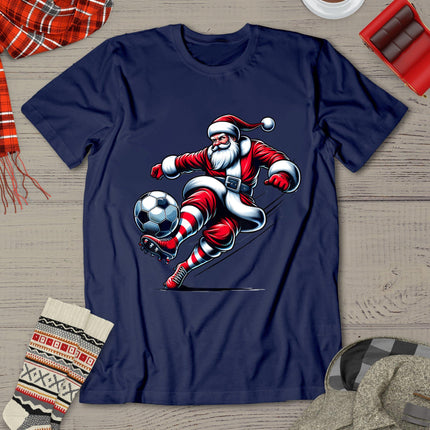 Santa Plays Soccer Christmas Sports Women Men Kids T-Shirt