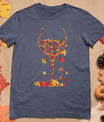 Glass Of Wine Maple Leaf Autumn Fall Funny Drink Wine Lovers T-Shirt