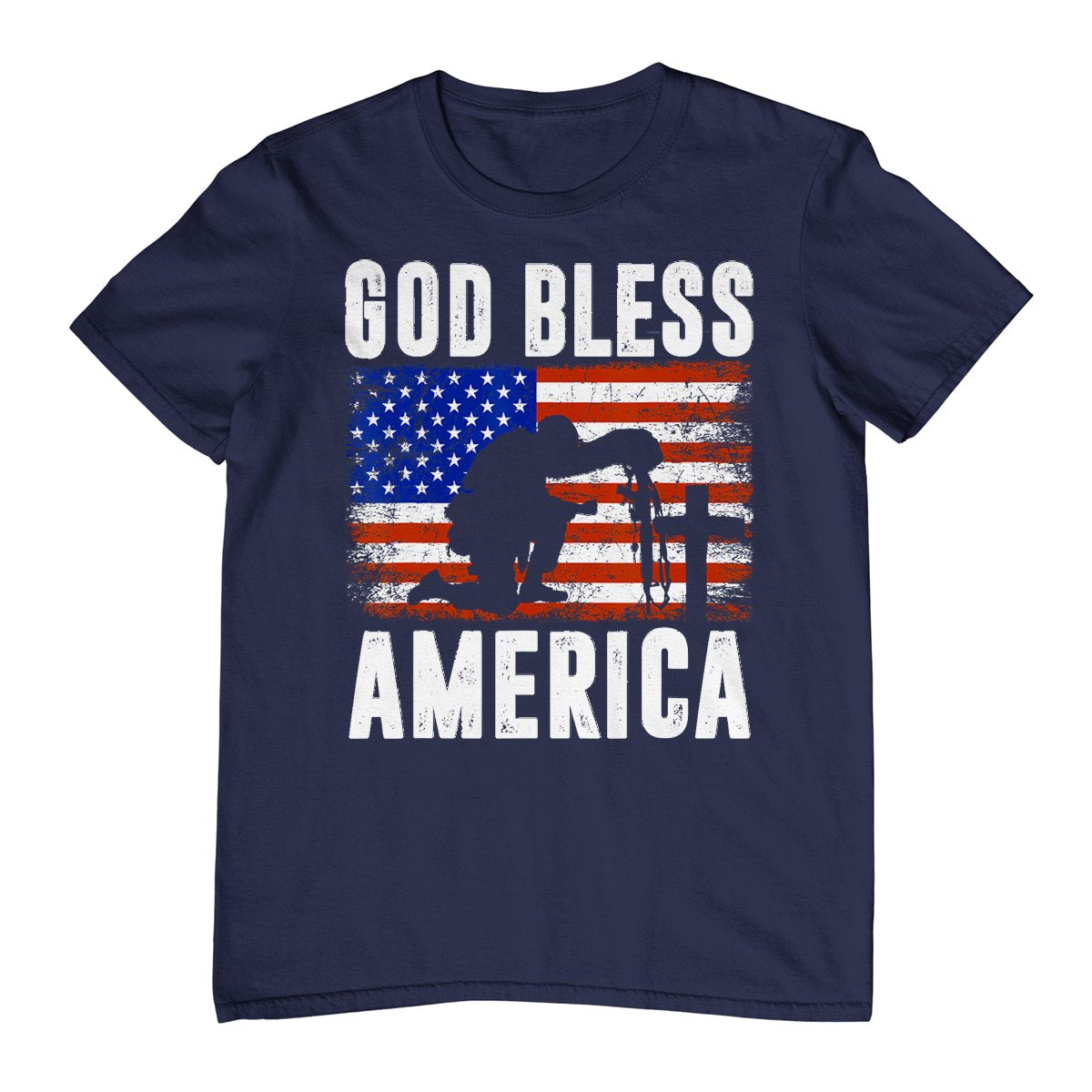 God Bless America 4th Of July Usa Flag Patriotic Christian T-Shirt