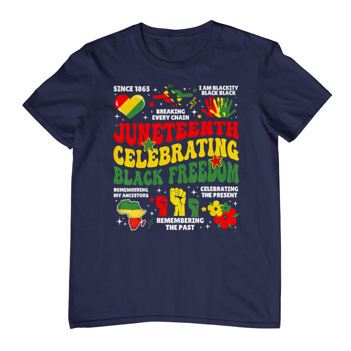 Juneteenth Celebrating Black Freedom 1865 Black Pride T-Shirt