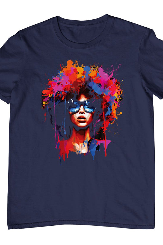 Womens Black Queen Dripping Afro Melanin Juneteenth T-Shirt