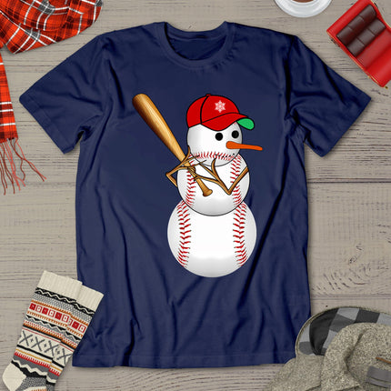 Baseball Snowman Balls Snow Christmas Xmas Gifts Men Women T-Shirt
