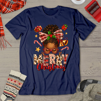African American Christmas African Black Xmas Mom Women T-Shirt