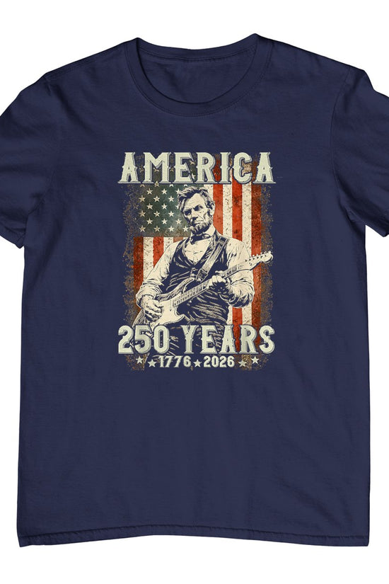 Vintage Abraham Lincoln Abe Lincoln Playing Guitar 250 Years T-Shirt