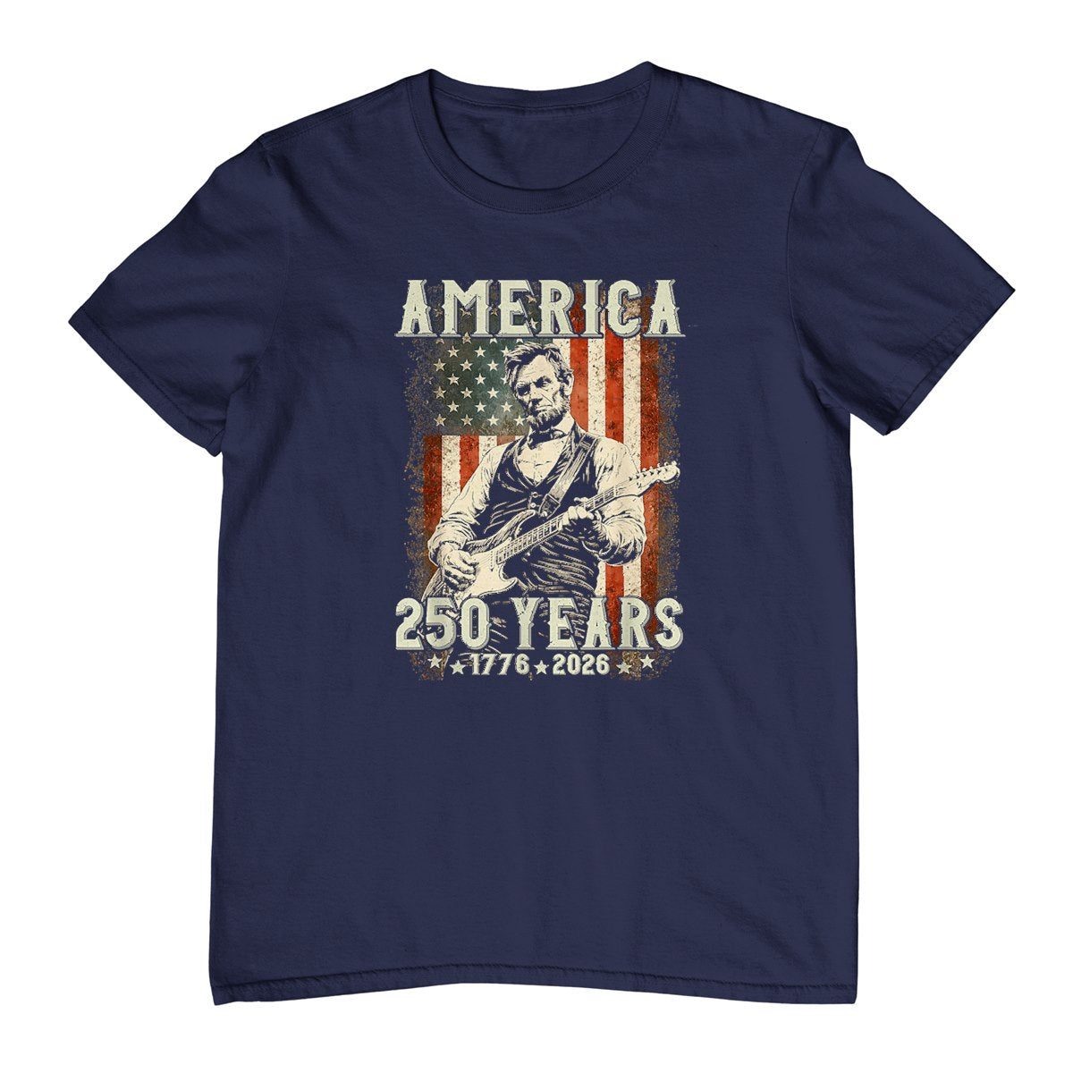 Vintage Abraham Lincoln Abe Lincoln Playing Guitar 250 Years T-Shirt