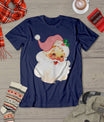 Pink Santa For Girls Christmas Retro Holiday Vintage T-Shirt