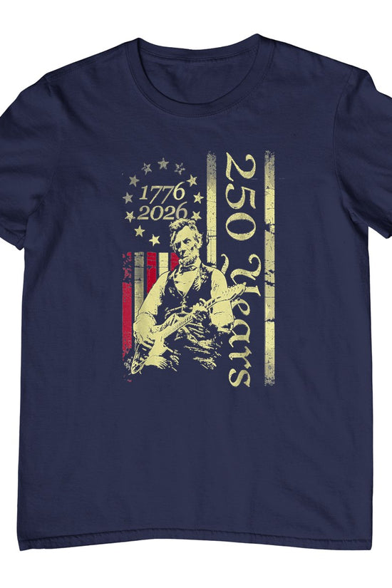 Vintage Abraham Lincoln Abe Lincoln Playing Guitar 250 Years T-Shirt