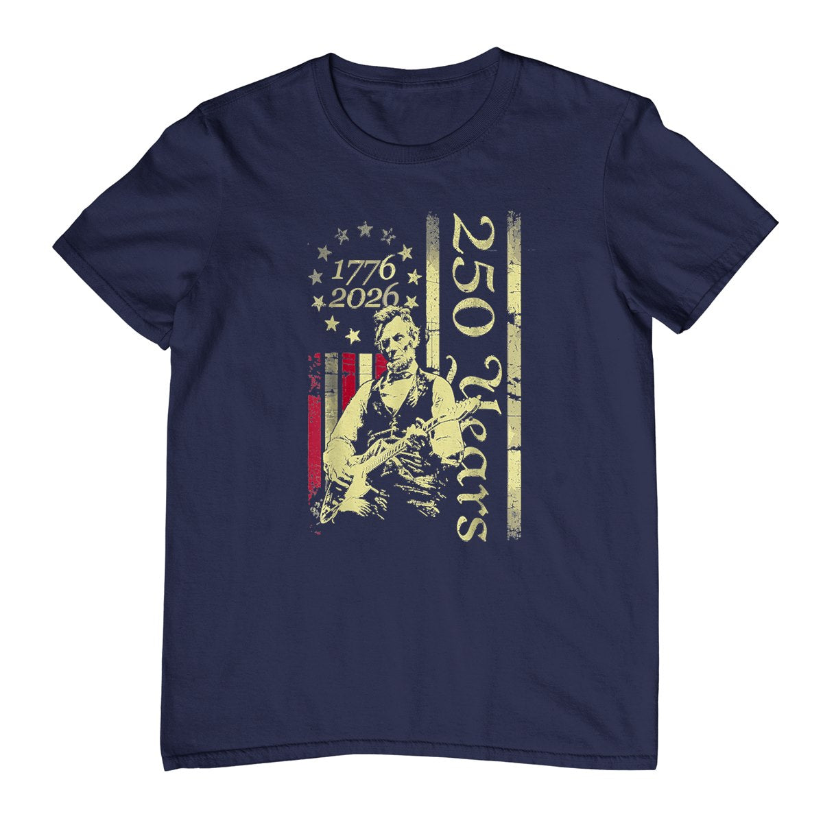 Vintage Abraham Lincoln Abe Lincoln Playing Guitar 250 Years T-Shirt