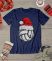 Christmas Volleyball Ball Santa Hat Funny Sport Xmas Girls T-Shirt