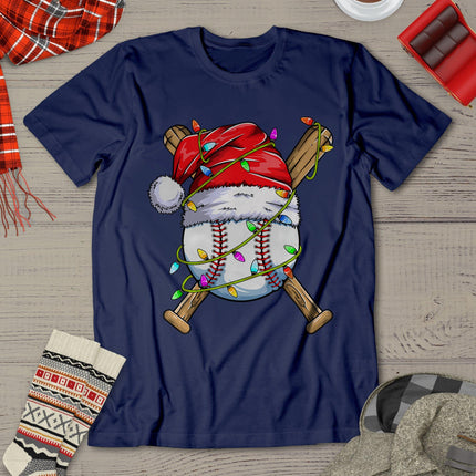 Santa Sports Design For Men Boys Christmas Baseball Player T-Shirt