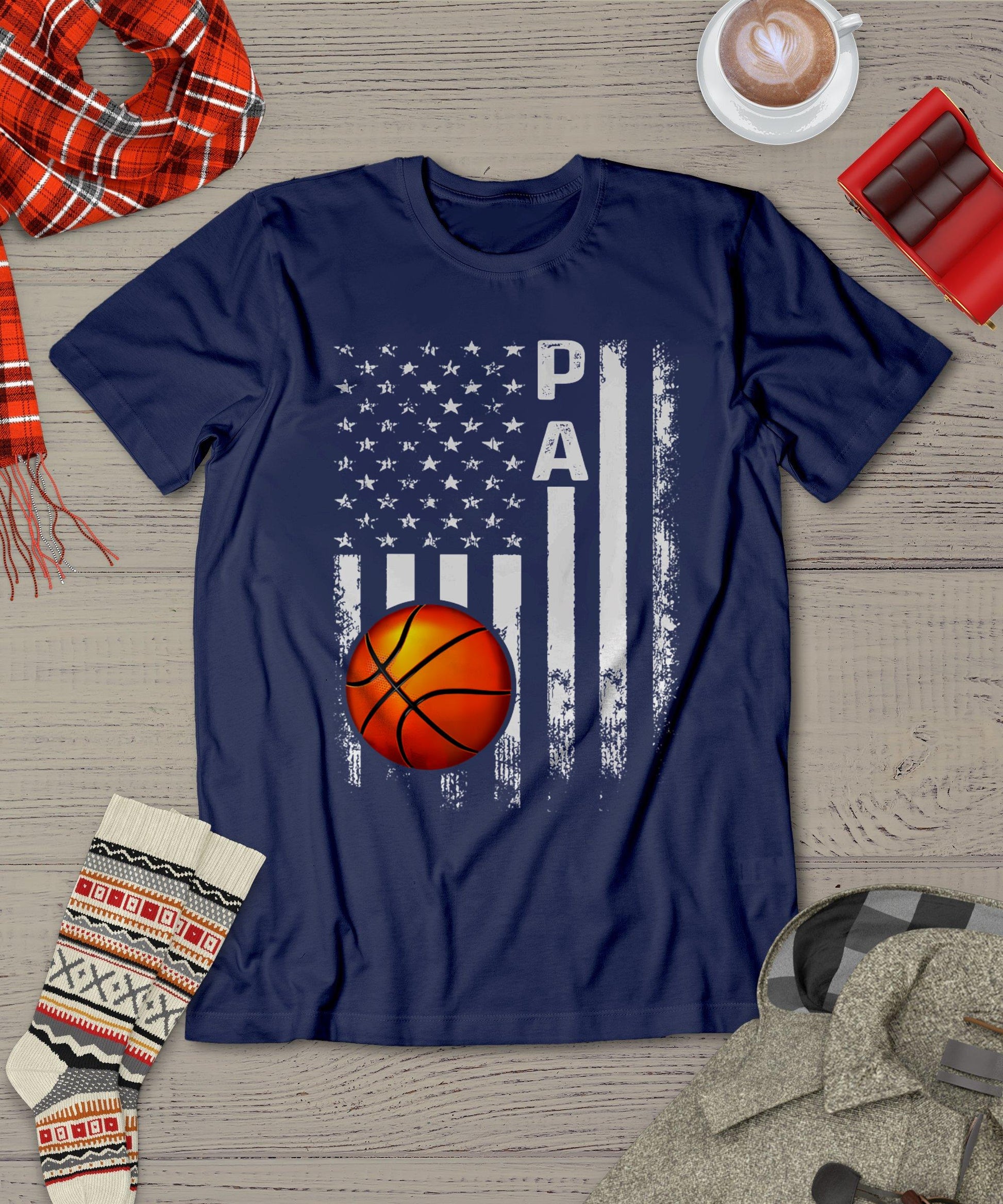 Vintage Basketball USA Christmas Xmas T-Shirt