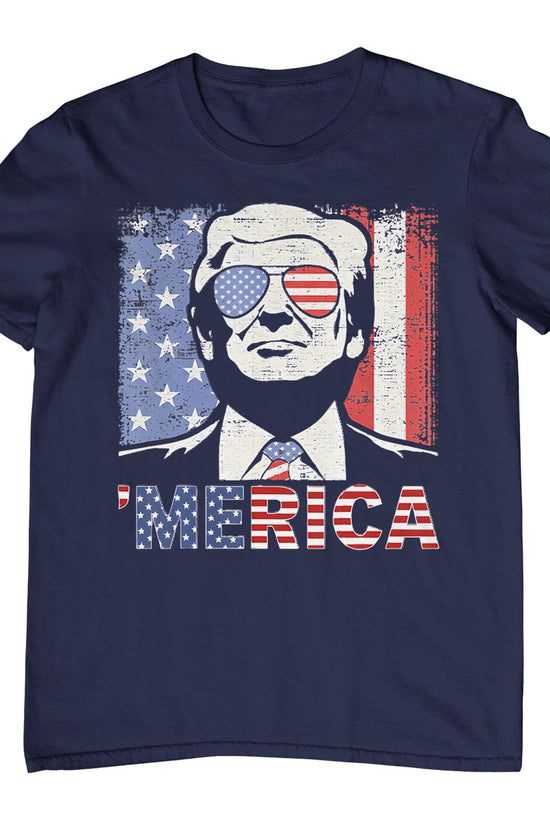 'Merica Trump Happy 4th Of July Trump American Flag T-Shirt