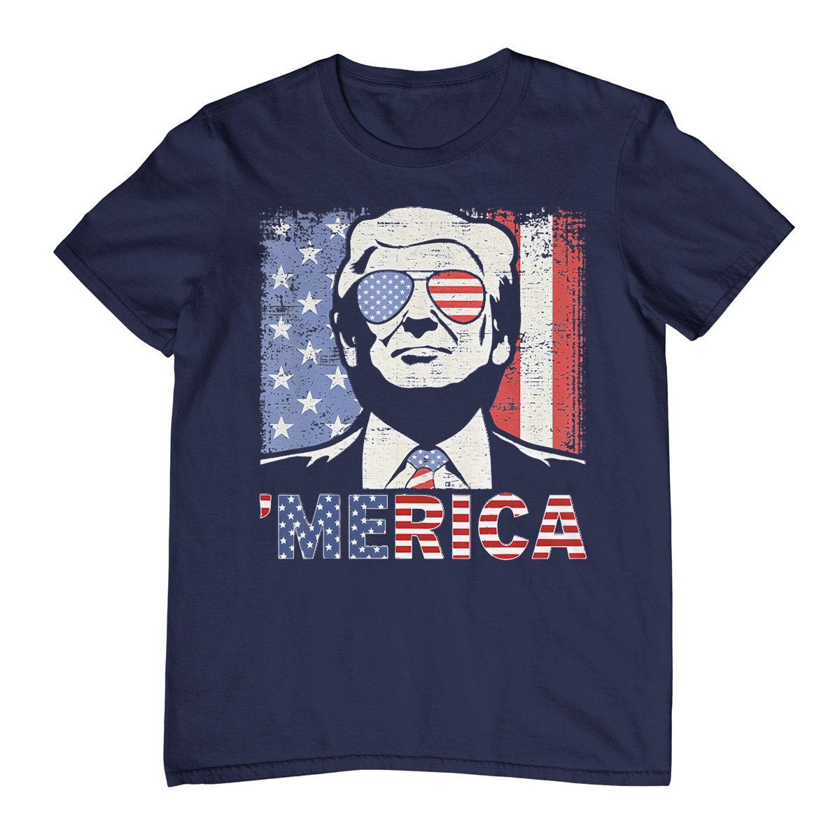 'Merica Trump Happy 4th Of July Trump American Flag T-Shirt