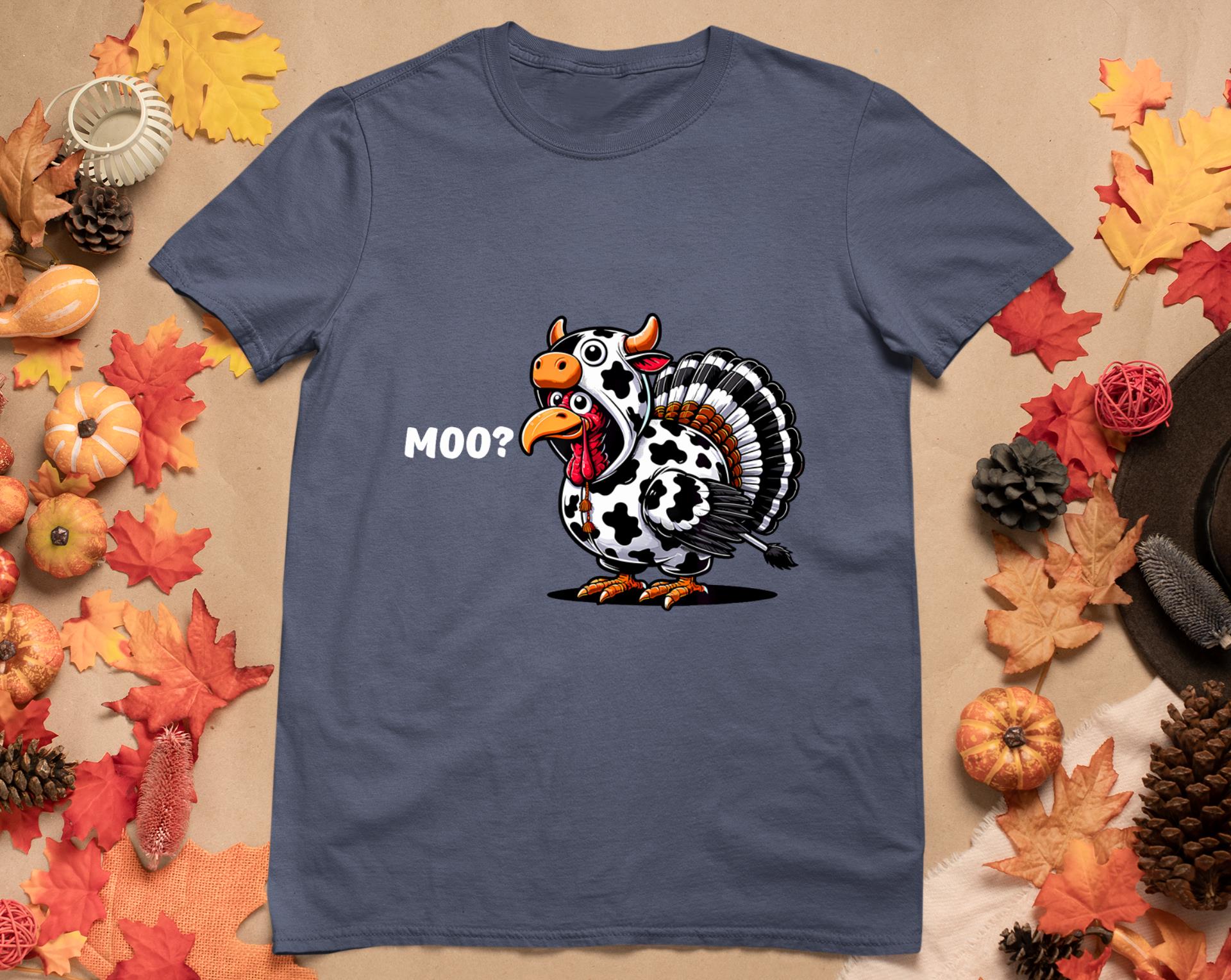 Turkey Moo Funny Thanksgiving T-Shirt