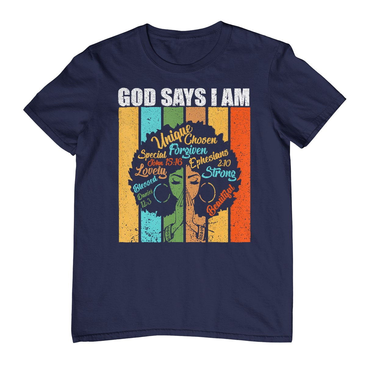 Womens Black Girl God Says I Am Black Melanin Juneteenth T-Shirt