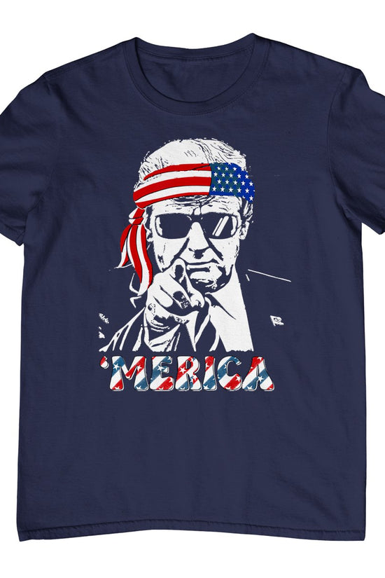 'Merica Trump Happy 4th Of July Trump American Flag T-Shirt