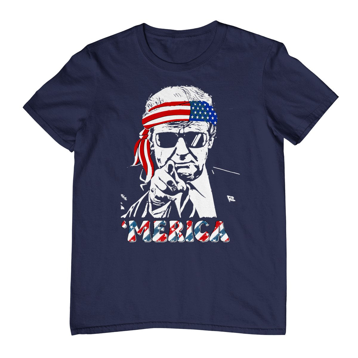 'Merica Trump Happy 4th Of July Trump American Flag T-Shirt