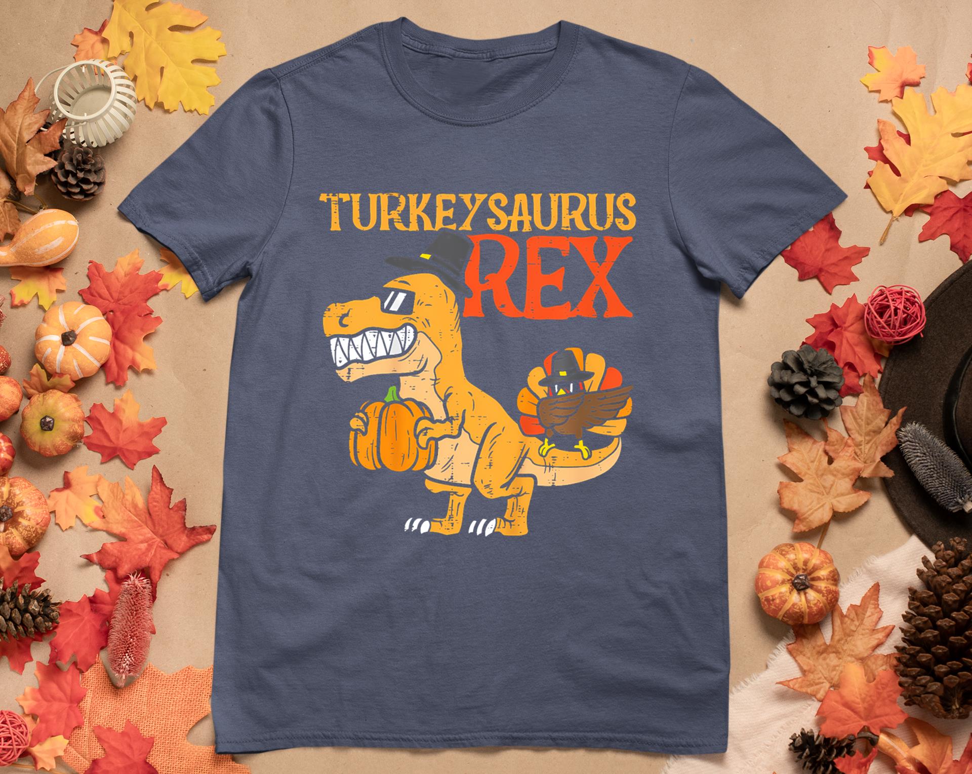 Turkeysaurus Rex Dab Turkey Dino Toddler Boys Thanksgiving T-Shirt