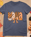 Retro Mama Coquette Bows Leopard Mom Fall Thanksgiving Women T-Shirt