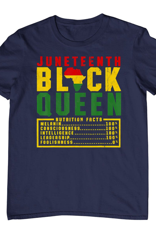 Juneteenth Women's Black Queen Nutrition Melanin Black Pride T-Shirt