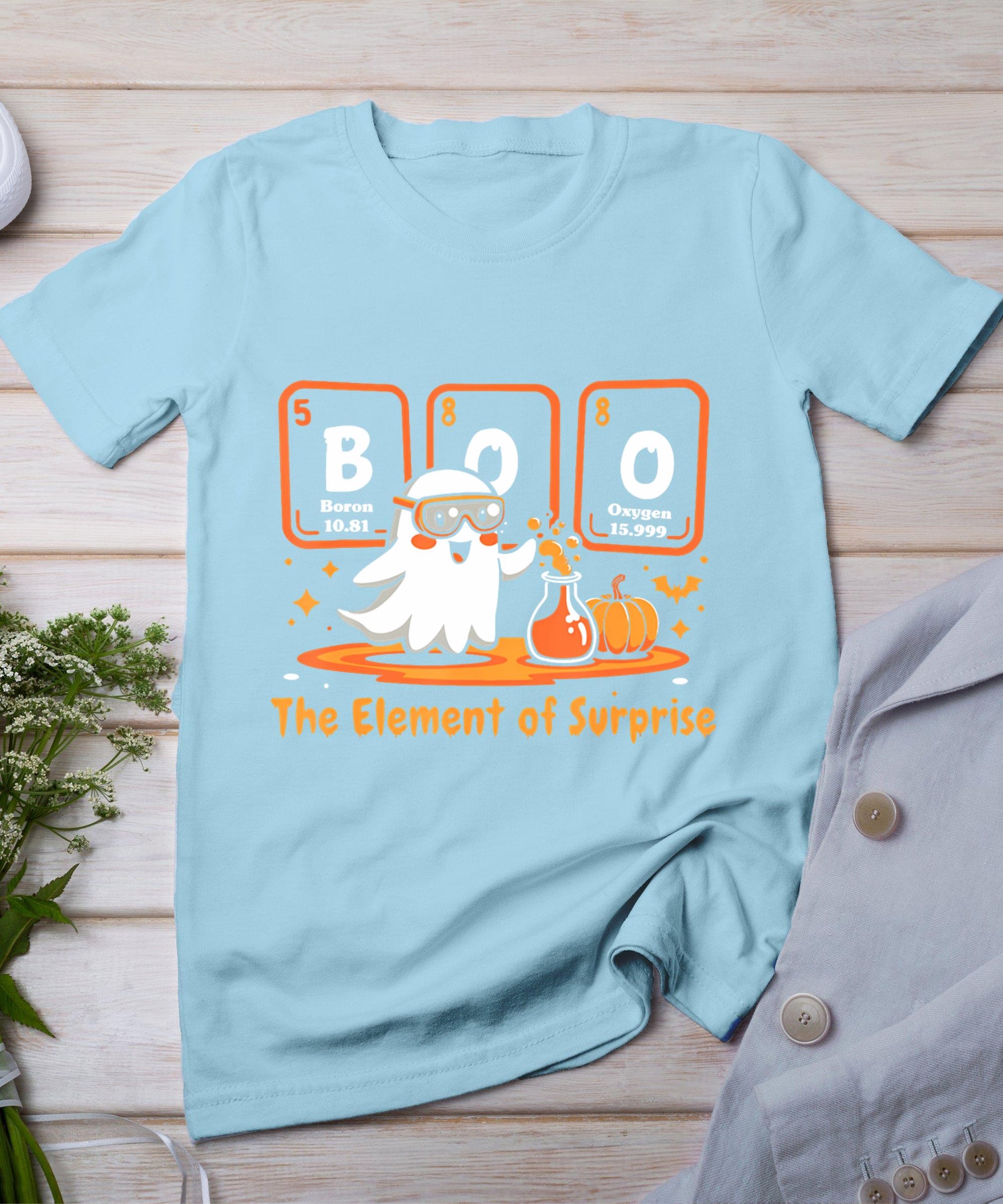 Chemistry Boo The Element Of Surprise Cute Chemist Halloween T-Shirt