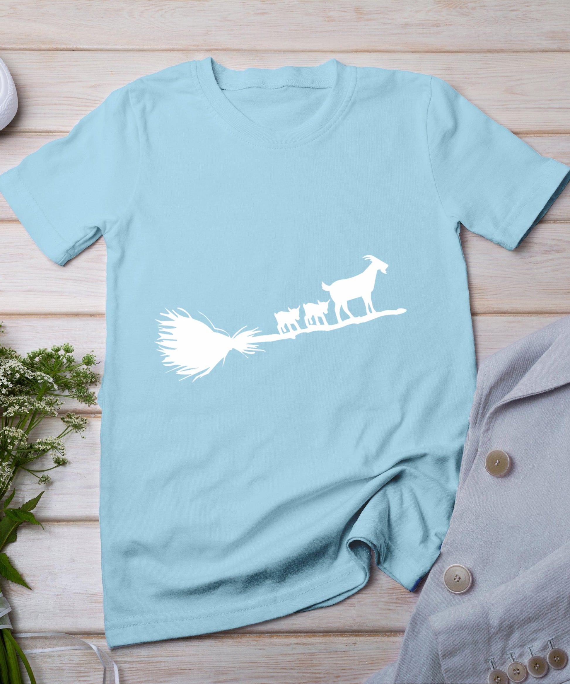 Flying Halloween Goats With Baby Goat T-Shirt