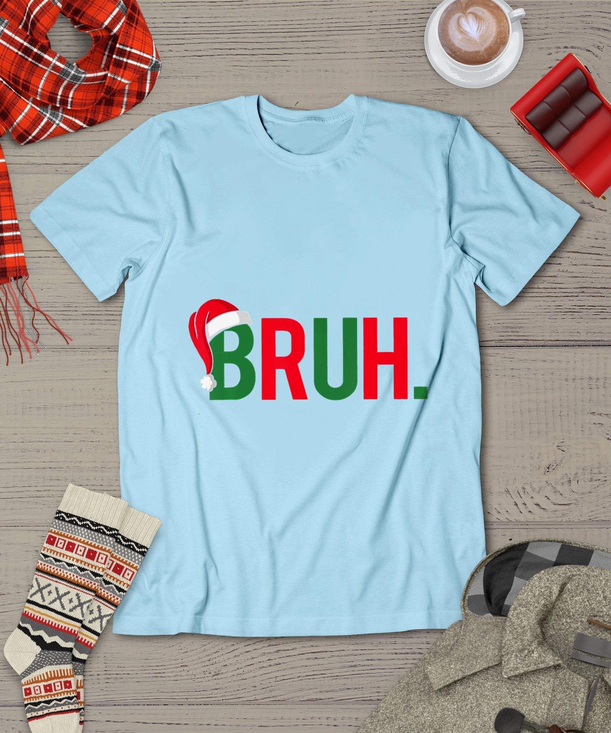 Bruh Meme Funny Saying Bro Greeting Teens Boys Men Christmas T-Shirt