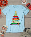 Teacher Christmas Tshirt Crayon Tree Light Gifts Student T-Shirt