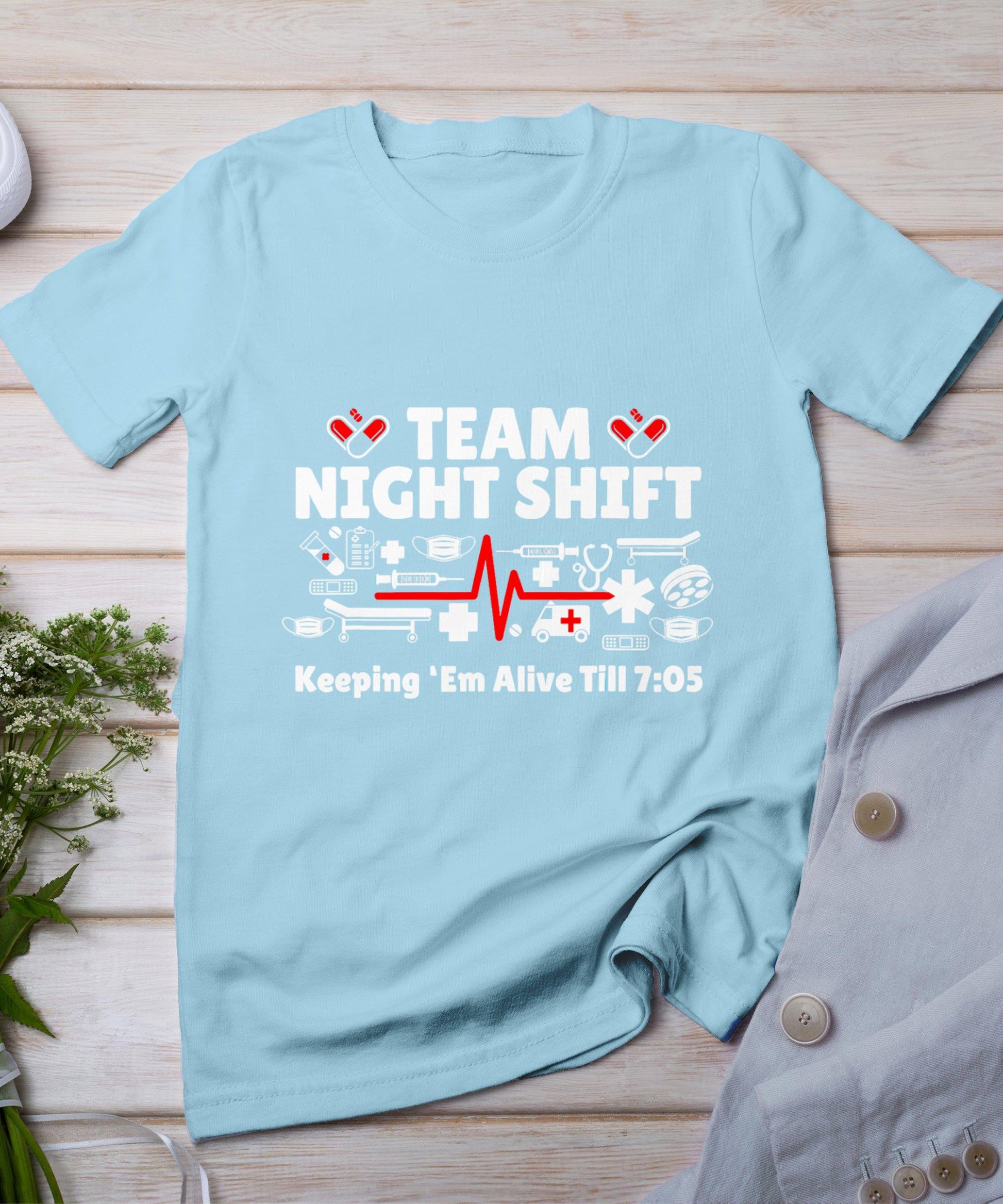 Night Shift Nurse Life Rn Lpn Cna Healthcare Heartbeat Love T-Shirt