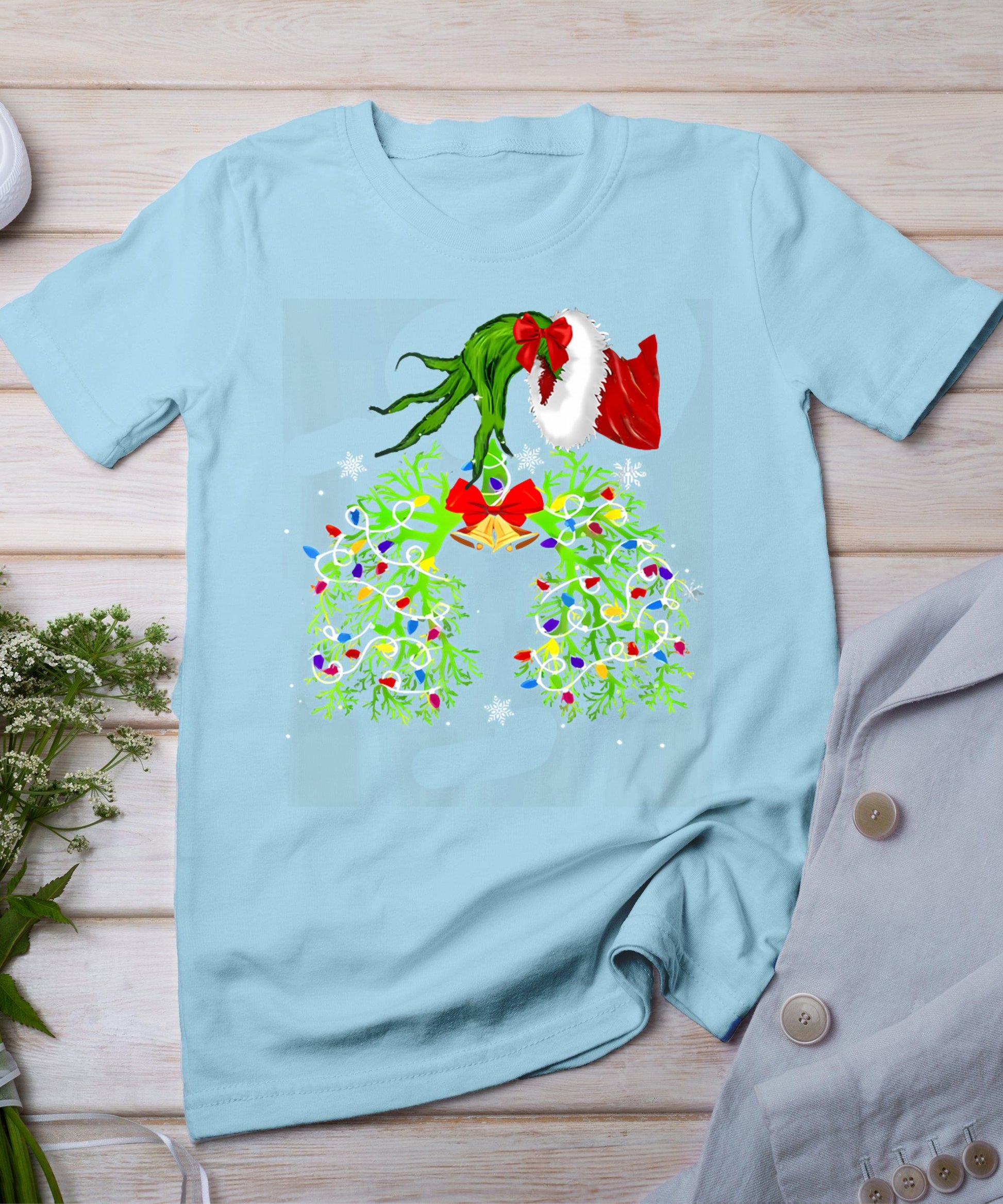 Funny Christmas Nurse Respiratory Therapist Lung Nursing T-Shirt